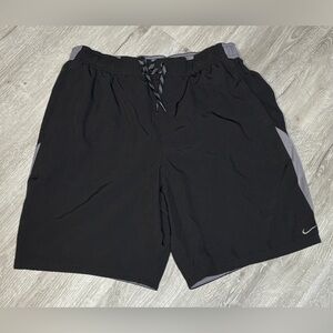 Nike Black Gray Contend Repel Swim Shorts Trunks NESS9427-001 Mens Sz Large
